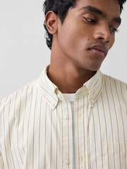 Gap Yellow Stripe Cotton Poplin Classic Shirt - Image 4 of 4