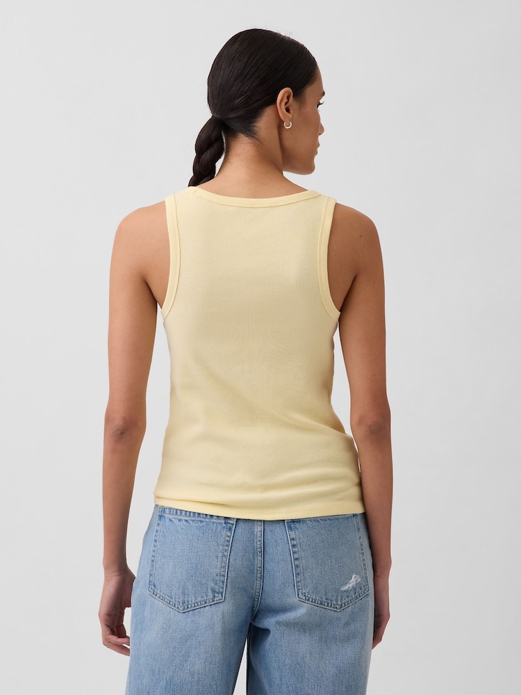 Gap Yellow Rib Scoop Vest - Image 2 of 4 Gap Yellow Rib Scoop Vest - Image 2 of 4