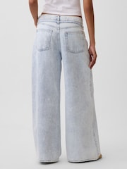 Gap Mid Rise UltraSoft Baggy Micro Belt Jeans - Imaginea 2 din 4