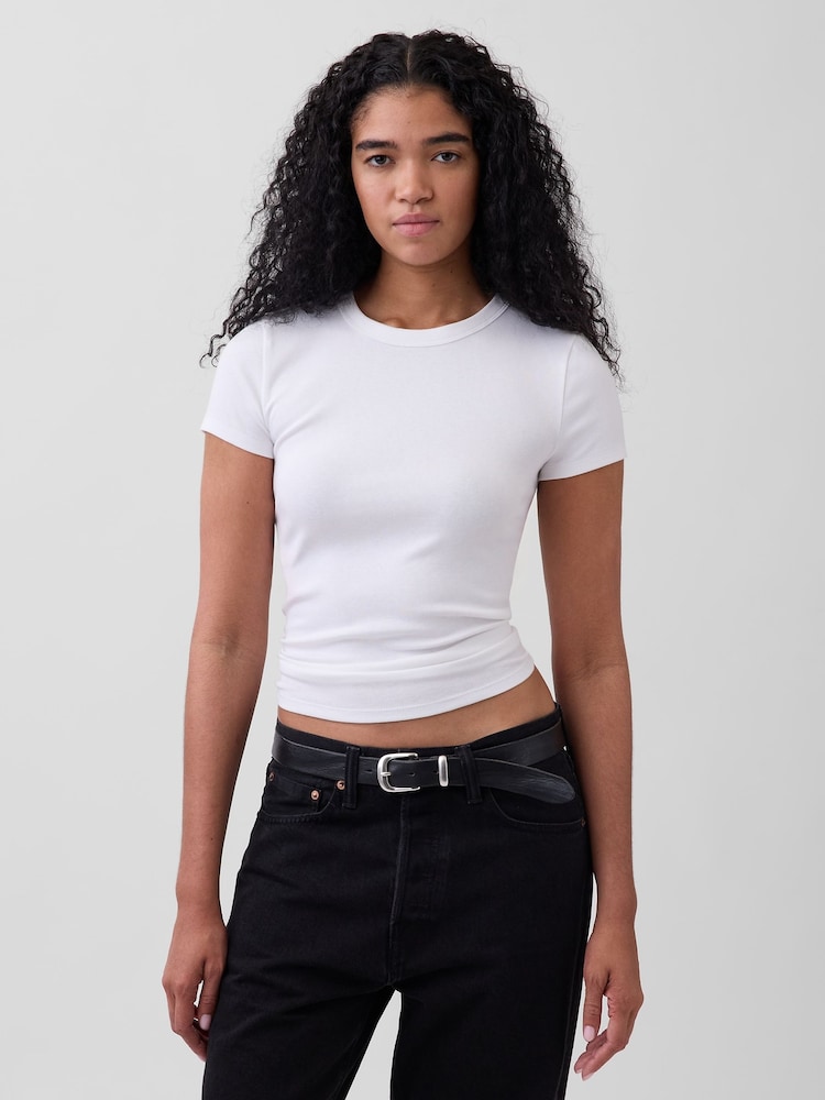 Weiß - Gap Modern T-Shirt mit Rundhalsausschnitt - Bild 1 von 4