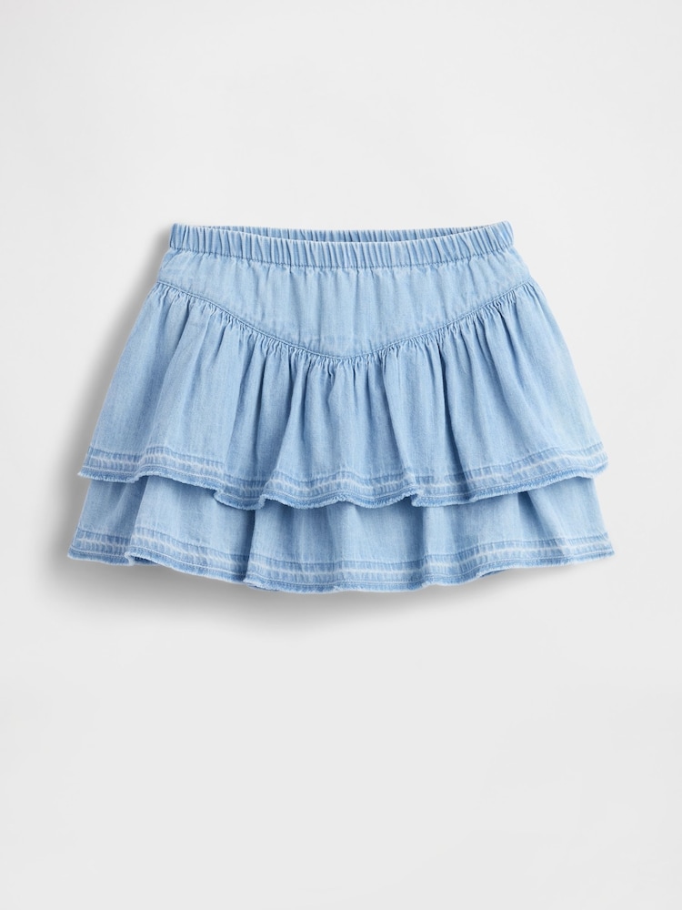 Gap Light Wash Denim Ruffle Skort (6mths-5yrs) - Image 2 of 4
