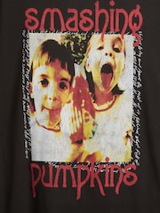 Gap Black Smashing Pumpkins Relaxed Band Graphic Short Sleeve T-Shirt - Image 6 of 6
