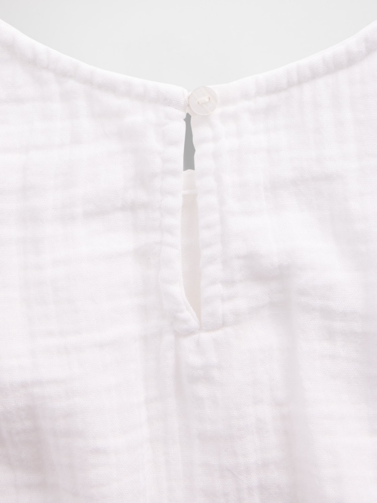 Gap White Cotton Gauze Racer Shell Vest - Image 4 of 4