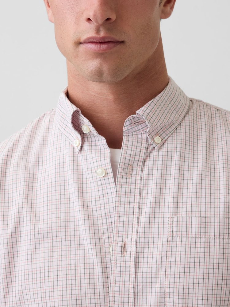 Gap Pink Check Cotton Poplin Classic Shirt - Image 4 of 4
