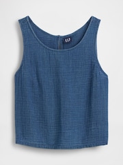 Gap Blue Gauze Racer Shell Vest - Image 1 of 1