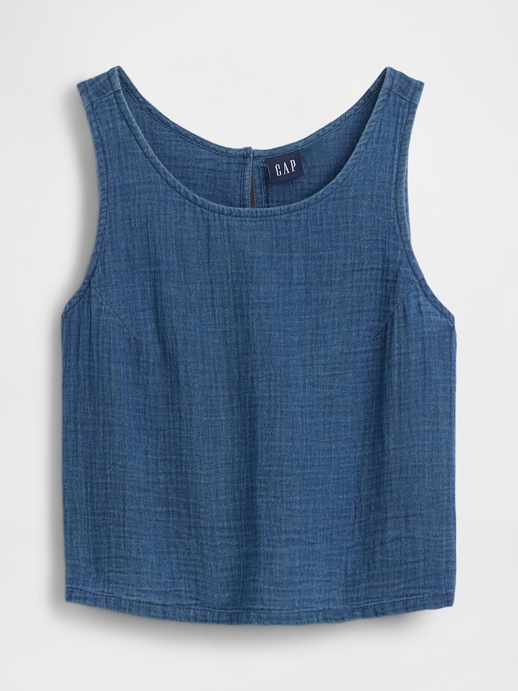 Gap Blue Gauze Racer Shell Vest - Image 1 of 1