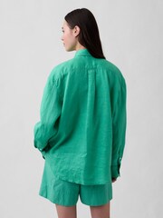 Gap Green Linen Oversized Shirt - Image 2 of 4