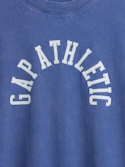 Gap Blue Vintage Soft Athletic Logo Longline T-Shirt - Image 5 of 5