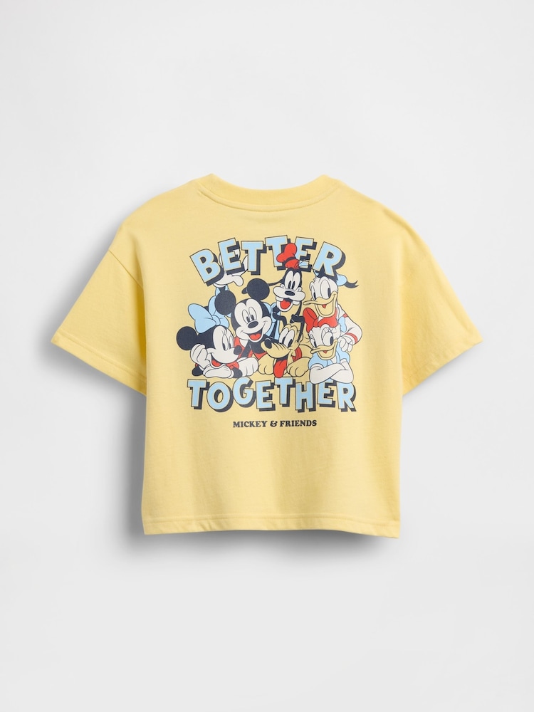 Gap Yellow Mickey Mouse Disney Oversized T-Shirt (12mths-5yrs) - Image 2 of 2