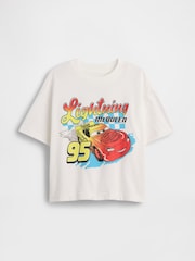 Gap White Lighning McQueen Disney Oversized Graphic T-Shirt (6mths-5yrs) - Image 1 of 2