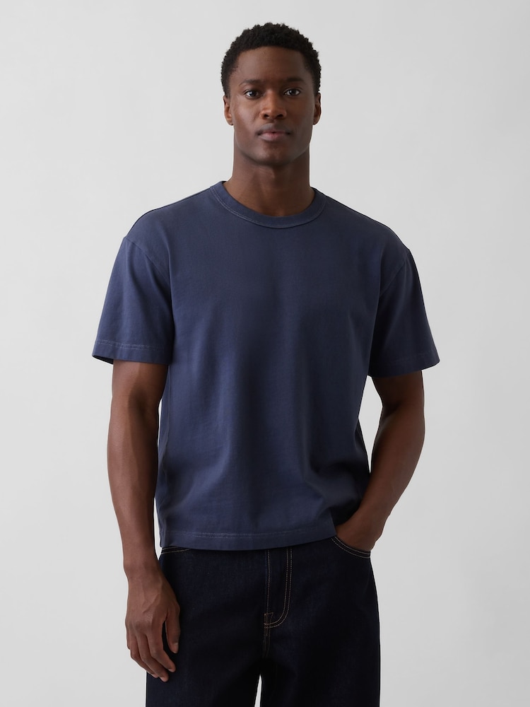 Marineblå - Gap Heavyweight Boxy T-shirt - Billede 1 af 4