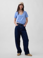 Blu - Gap Vintage Soft V-Neck T-Shirt - Immagine 3 di 3