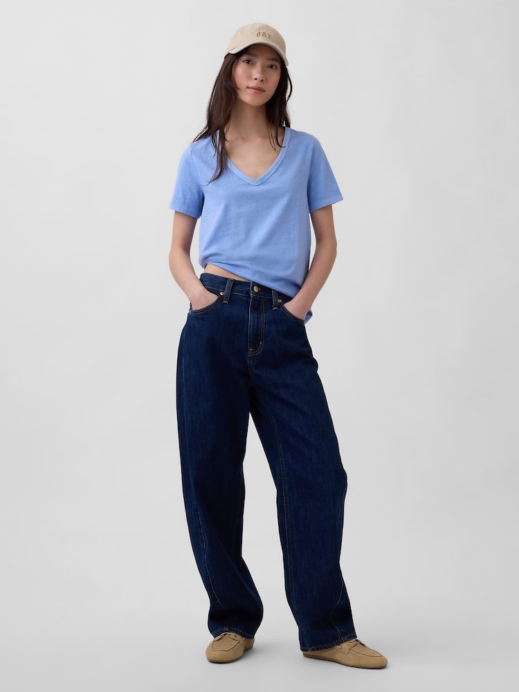 Blu - Gap Vintage Soft V-Neck T-Shirt - Immagine 3 di 3