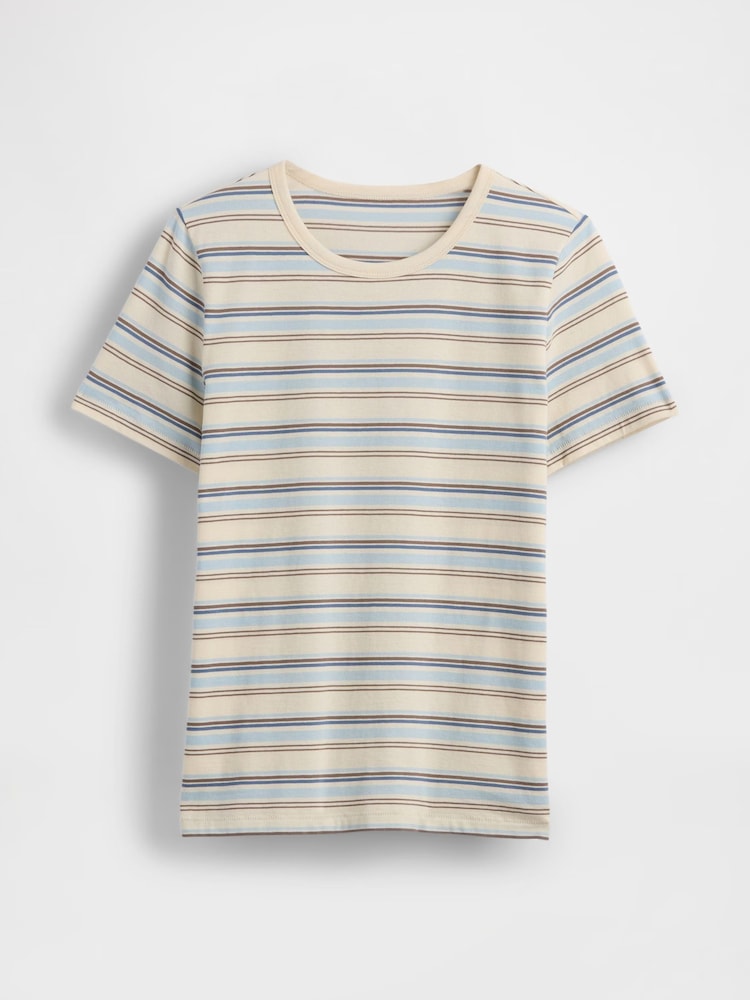 Gap Yellow Stripe Cotton VintageSoft T-Shirt - Image 4 of 4