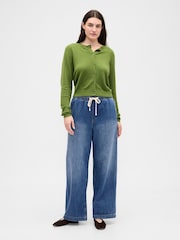 Gap High Waisted Easy Wide-Leg Jeans - Imaginea 5 din 6