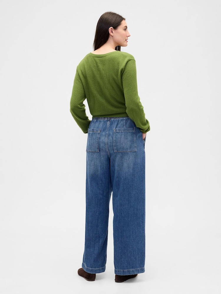 Gap High Waisted Easy Wide-Leg Jeans - Imaginea 6 din 6