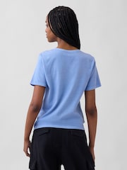Gap Blue Cotton VintageSoft T-Shirt - Image 2 of 5