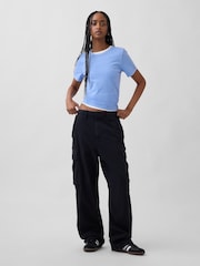 Gap Blue Cotton VintageSoft T-Shirt - Image 3 of 5