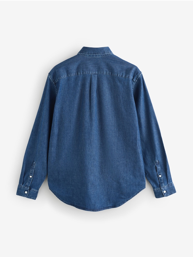 Dunkle Waschung - Gap Denimhemd mit Tasche - Bild 2 von 4