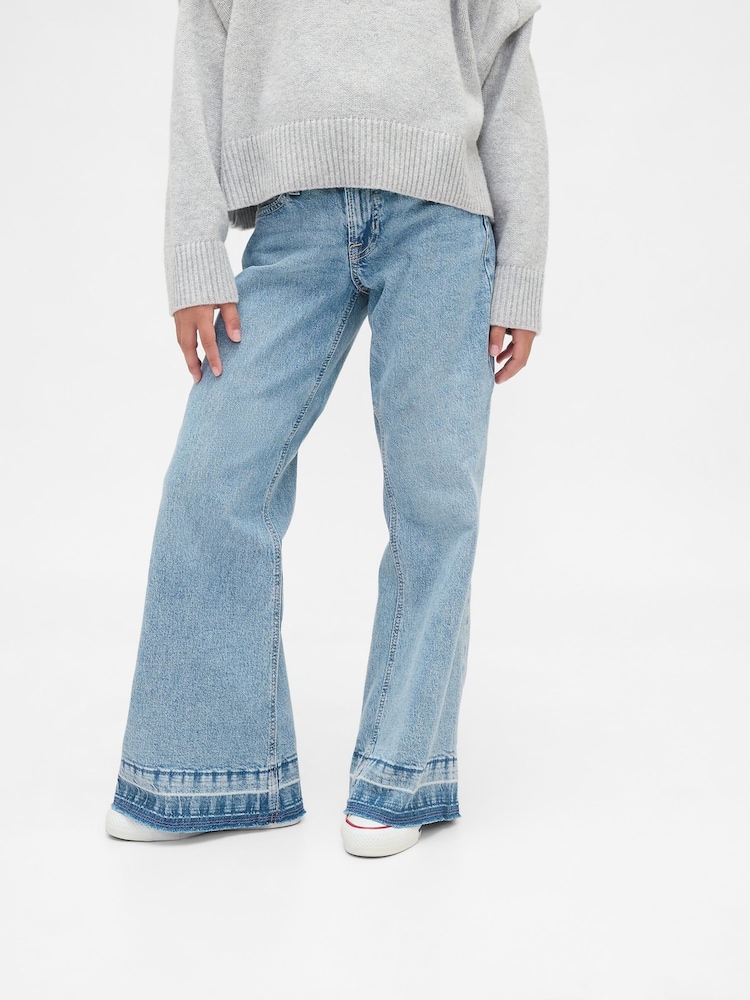 Gap Meidum Wash Low Rise Relaxed Flare Jeans (5-13yrs) - Image 1 of 5