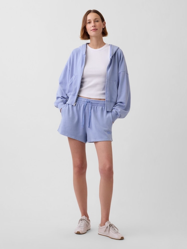 Gap Blue 3 inch French Terry Relaxed Logo Sweat Shorts - Image 1 of 4 Gap Blue 3 inch French Terry Relaxed Logo Sweat Shorts - Image 1 of 4