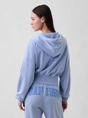 Lila - Gap French-Terry-Oversized- 1969 -Logo-Zip-Hoodie - Bild 2 von 5