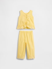 Galben - Gap Eyelet Ruffle Outfit Set (6mths-5yrs) - Imaginea 3 din 3