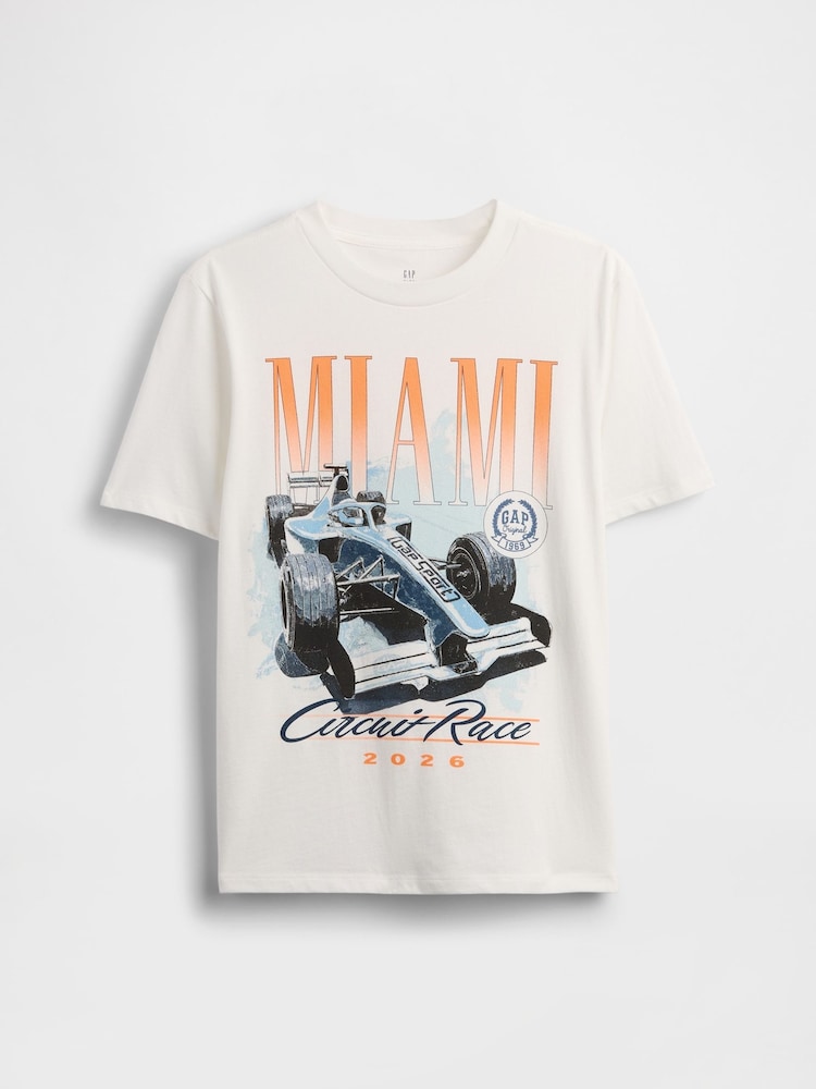 Blanc - T-shirt graphique Gap (4-13ans) - Image 1 de 3