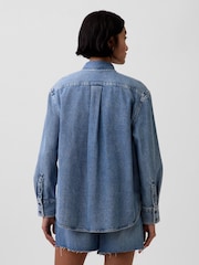 Gap Medium wash UltraSoft Denim Oversized Shirt - Image 2 of 4