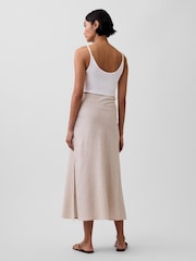 Gap Beige Linen-Blend Maxi Slip Skirt - Image 2 of 4