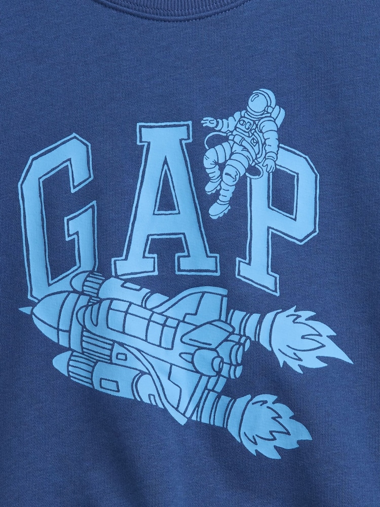 Gap Blue Relaxed French Terry Graphic Sweatshirt (6mths-5yrs) - Image 3 of 3 Gap Blue Relaxed French Terry Graphic Sweatshirt (6mths-5yrs) - Image 3 of 3
