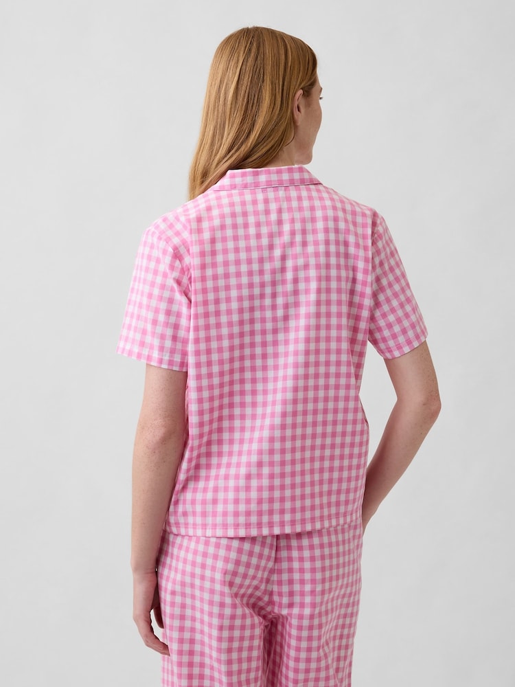 Gap Pink Gingham Poplin pyjama Shirt - Image 2 of 4
