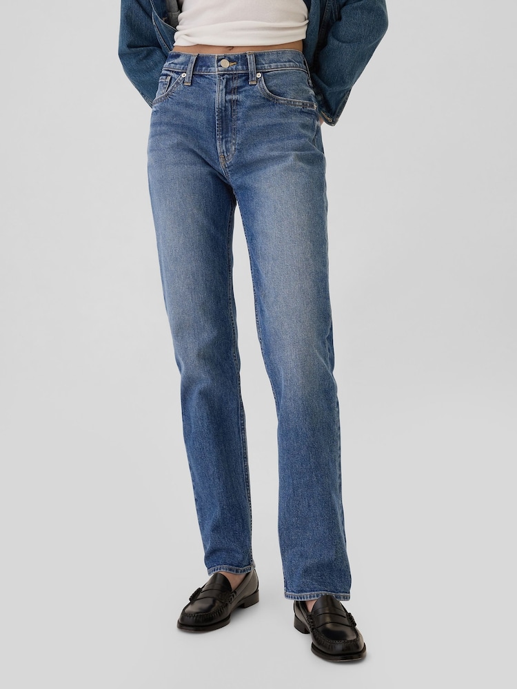Gap Blue High Waisted 90s Original Straight Jeans - Image 1 of 6