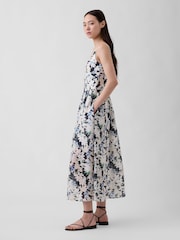 Gap Black Floral Seamed Drop-Waist Maxi Dress - Image 3 of 4