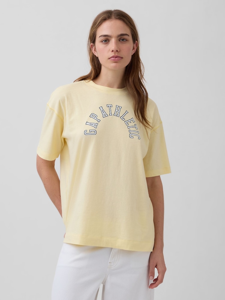 Gap Yellow Vintage Soft Athletic Logo Longline T-Shirt - Image 1 of 5