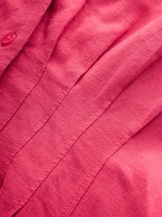 Gap Red Linen-Blend Cinched Mini Shirtdress - Image 4 of 6