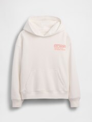 Crème - Gap VintageSoft Relaxed Graphic Hoodie (4-13yrs) - Image 3 de 4