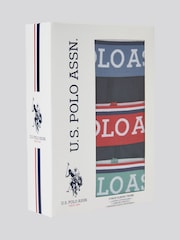 U.S. Polo Assn. Blue Mens Highlight Stripe Boxer Shorts 3 Pack - Image 8 of 8