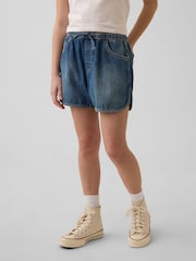 Gap Medium wash High Waisted Denim Easy Dolphin Shorts (4-13yrs) - Image 1 of 6