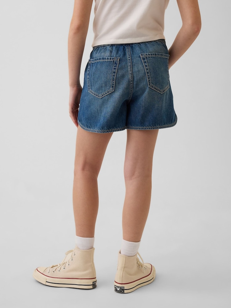 Gap Medium wash High Waisted Denim Easy Dolphin Shorts (4-13yrs) - Image 2 of 6