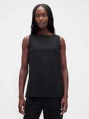 Gap Black Linen Blend Shell Vest - Image 1 of 4