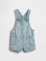 Gap Embroidered Denim Short Dungarees (6mths-5yrs) (6mths-5yrs) - Imaginea 2 din 3