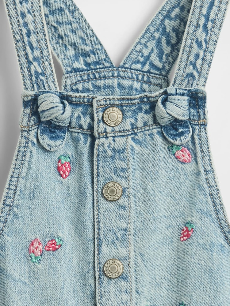 Gap Embroidered Denim Short Dungarees (6mths-5yrs) (6mths-5yrs) - Imaginea 3 din 3 Gap Embroidered Denim Short Dungarees (6mths-5yrs) (6mths-5yrs) - Imaginea 3 din 3