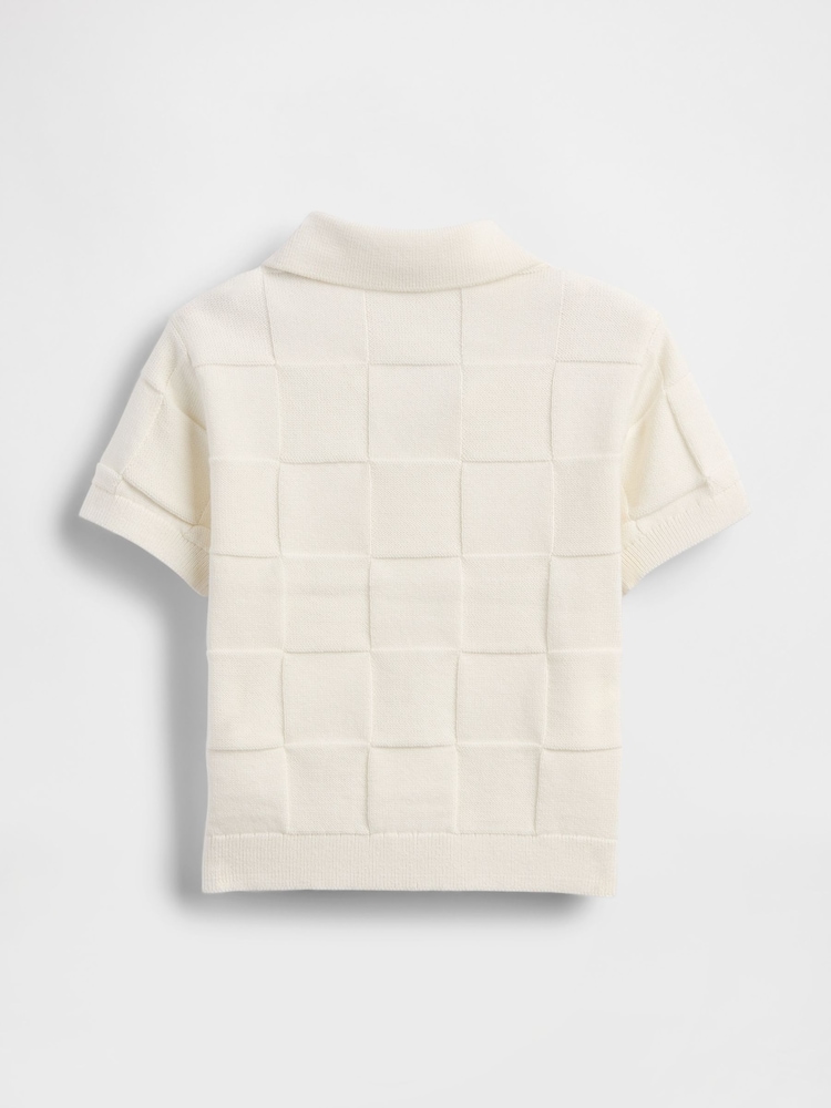 Gap Johnny-Collar Checkered Jumper (6mths-5yrs) (6mths-5yrs) - Imaginea 2 din 2