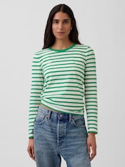 Grün gestreift - Gap Vintage Langarm-T-Shirt aus weicher Baumwolle - Bild 1 von 4