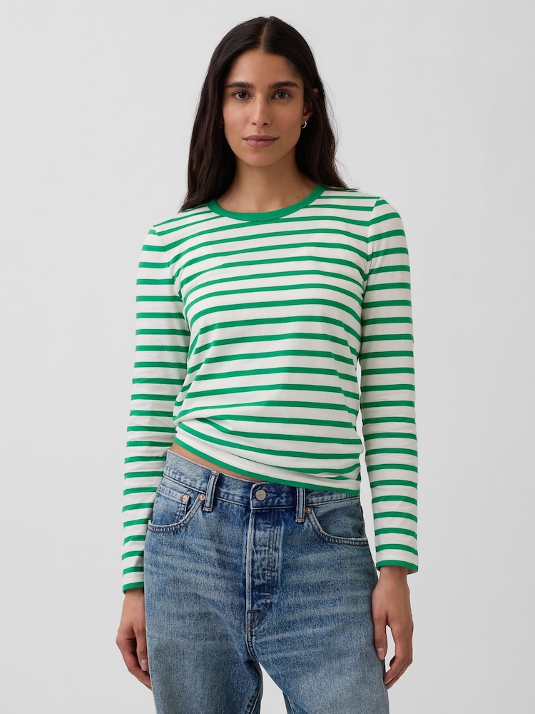 Grün gestreift - Gap Vintage Langarm-T-Shirt aus weicher Baumwolle - Bild 1 von 4