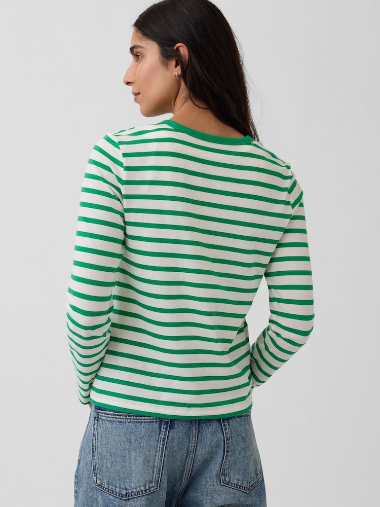 Grün gestreift - Gap Vintage Langarm-T-Shirt aus weicher Baumwolle - Bild 2 von 4