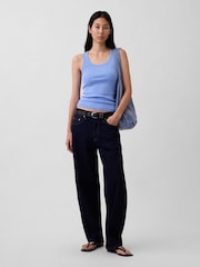 Gap Blue Rib Scoop Vest - Image 3 of 4