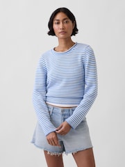 Gap Blue stripe Rolled Neck Jumper - Image 1 of 4