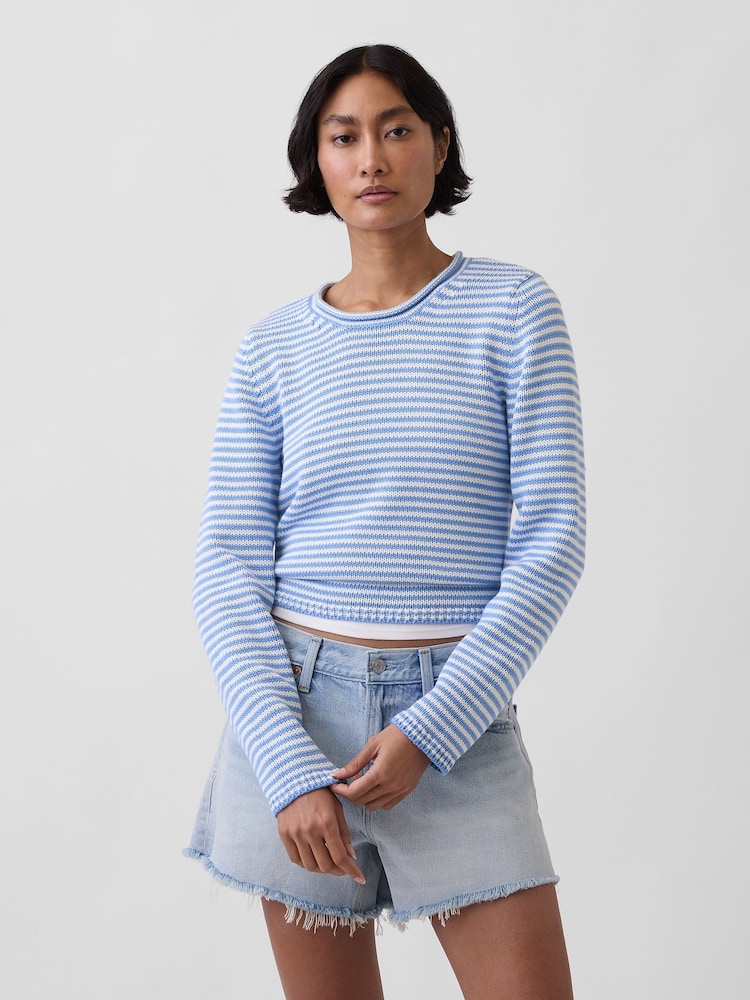 Gap Blue stripe Rolled Neck Jumper - Image 1 of 4